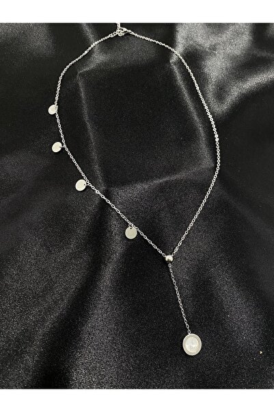 Aashiv's Collection قلادة بيجو متدلية فضية اللون للنساء