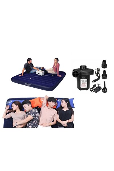 faial 3-4 Kişilik Şişme Yatak Intex 64755 Şişme Kamp Yatağı+elektrikli Pompa