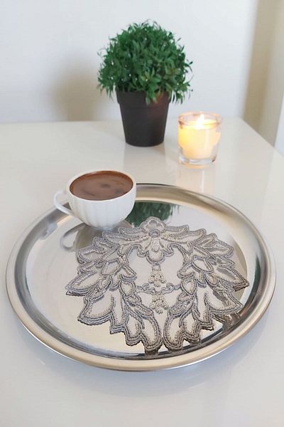 Emtory Home 2 Pieces Love Gray French Style Modern Coasters & Cocktail Napkins