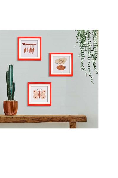 Senden Hediye Disconnect Square Frame with Adhesive Tape 21X21 Colored 3 Pack