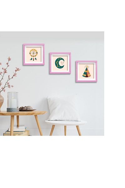 Senden Hediye Disconnect Square Frame with Adhesive Tape 21X21 Colored 3 Pack