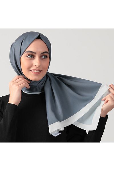 ipekistanbul Cotton Silk Shawl - Solid Color Shawl - Dark Gray