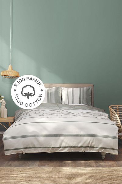 Karaca Home Σετ Παπλωματοθήκη με μονό νήμα Vetro Khaki