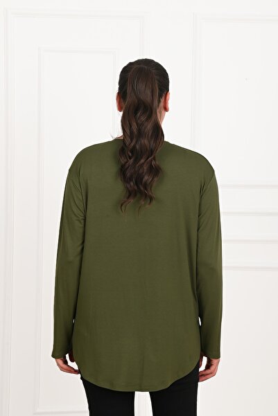 Koza Butik Γυναικεία μπλούζα με μισό φερμουάρ με λεπτομέρειες 1387-23