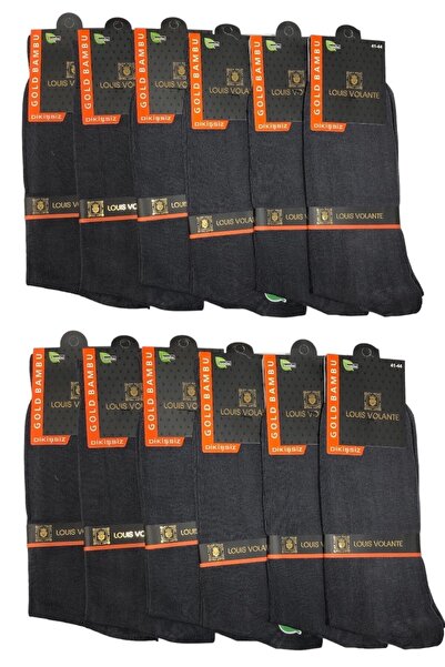 Louis Volante Erkek Bambu Dikişsiz Yazlık Soket Çorap 12 Çift