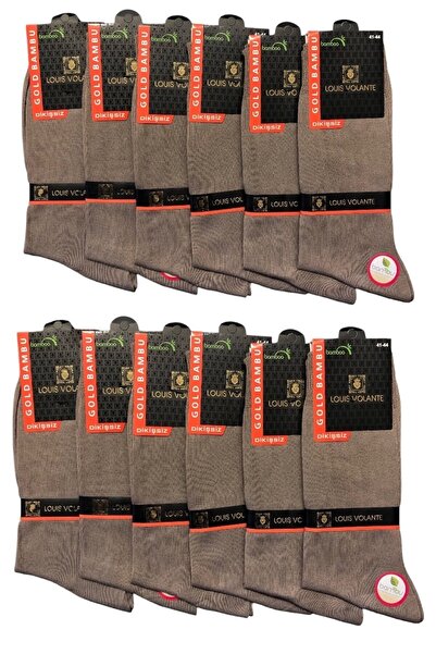 Louis Volante Erkek Bambu Dikişsiz Yazlık Soket Çorap 12 Çift
