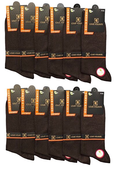 Louis Volante Erkek Bambu Dikişsiz Yazlık Soket Çorap 12 Çift