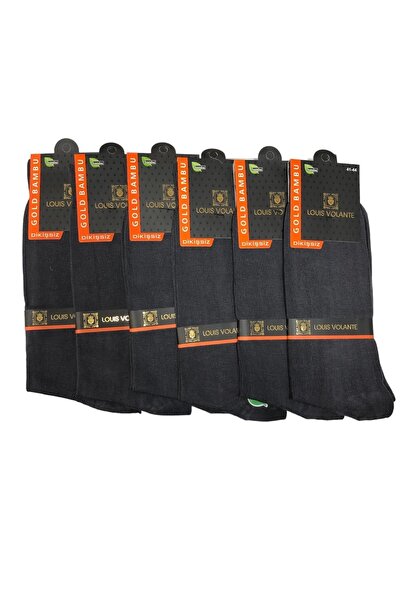 Louis Volante Erkek Bambu Dikişsiz Yazlık Soket Çorap 6 Çift