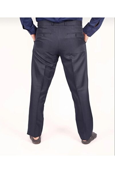 FATELLA Men's Dad Solid Color Comfortable Fit High Waist Classic Fabric Trousers