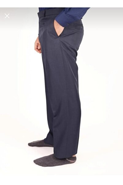 FATELLA Men's Dad Solid Color Comfortable Fit High Waist Classic Fabric Trousers