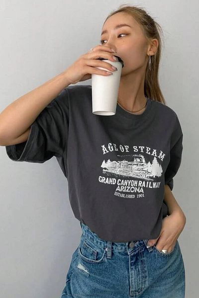 MODAGEN Μπλουζάκι Unisex Smoked Age Of Steam Printed Oversize