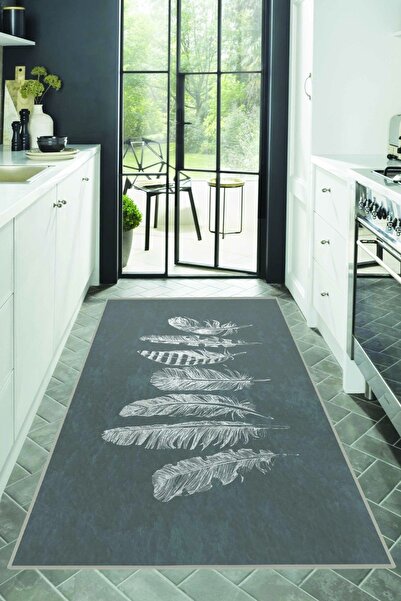 Pilloveland Mutfak Halısı Dijital Baskılı Kaymaz Taban Ve Yıkanabilir - Tüy Desenli