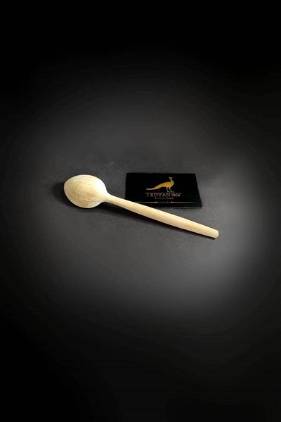 TROYA Genuine Boxwood Dessert Spoon (FOOD SPOON) 1stClass Boxwood Small Size (17 CM) Wooden Spoon