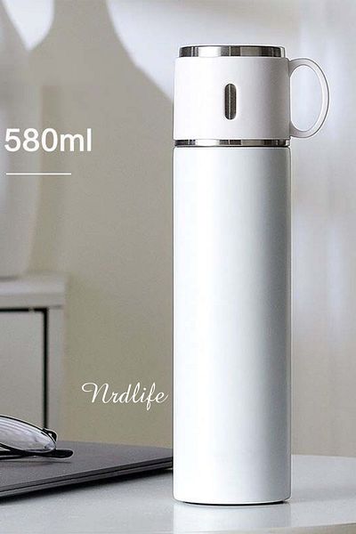 NRDLİFE 316 Stainless Steel Thermos Cup with 580 Ml Cup 20 Hours Hot-cold Thermos Mug Mug
