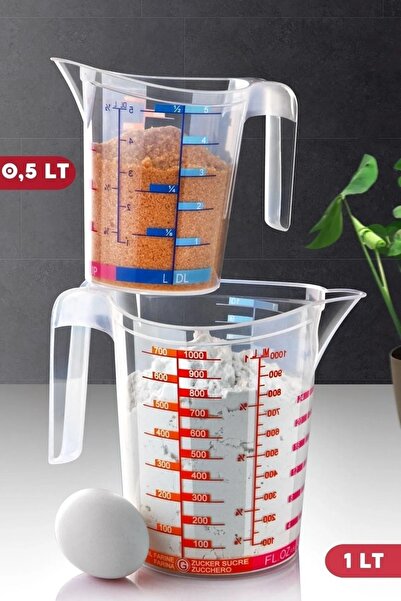 Open Home Concept 2'li Set Çok Ölçekli Multi Ölçü Kabı X1-1 Lt / X1-0,5 Lt Ndy