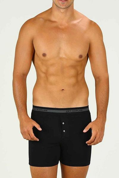 Çift Kaplan Ανδρικό Black Elastane Boxer 880