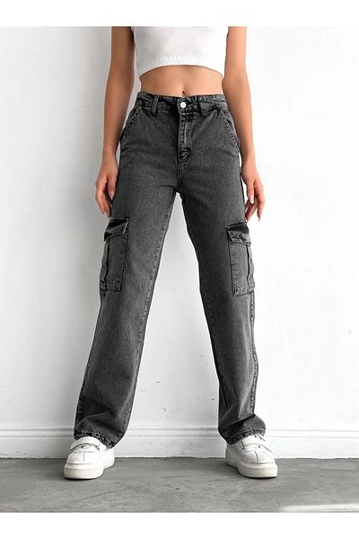 Trn JNS Γυναικείο Smoked Colorfast Lycra Παντελόνι χωρίς τσέπη Model Cargo Palazzo