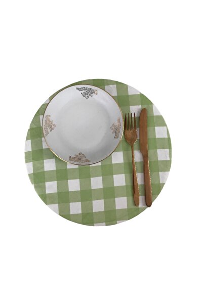 Sister Home Design Yeşil Pötikare, Dama Amerikan Servis, Kumaş Supla