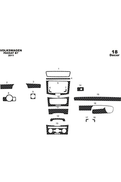 meriç cockpit design ميريتش ®   فولكس فاجن باسات B7 توربيدو أمامي مطلي بالكرب...