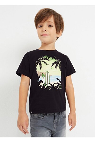MAYORAL Boy's Black T-shirt Short Sleeve