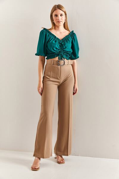 Bianco Lucci Dámské široké kalhoty s páskem