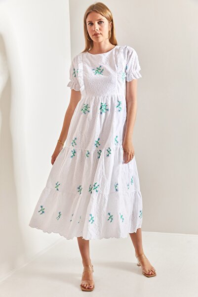 Bianco Lucci Women's Ruffle Scallop Dress