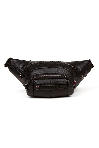 Newish Adelina Unisex Black Shoulder and Waist Bag with Headphone Jack