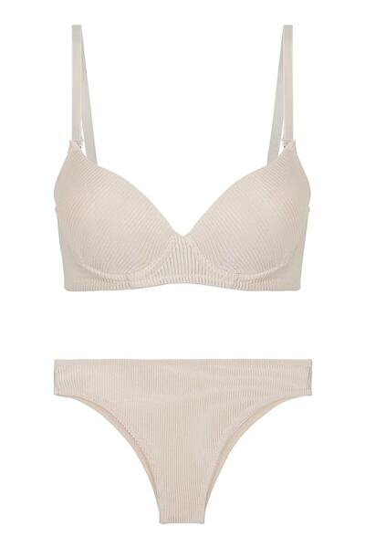 Donna Liberta Women's Dameon Aria Wicking Patterned Supported Bra Set 625 Twisted Pattern Supportive Bra Set