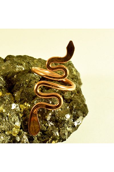 mba handmade jewelry Snake Ring - Pure Copper Forged - Handmade