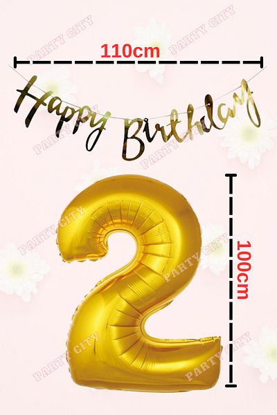 Party City Μίνι σετ 2 ετών Happy Birthday