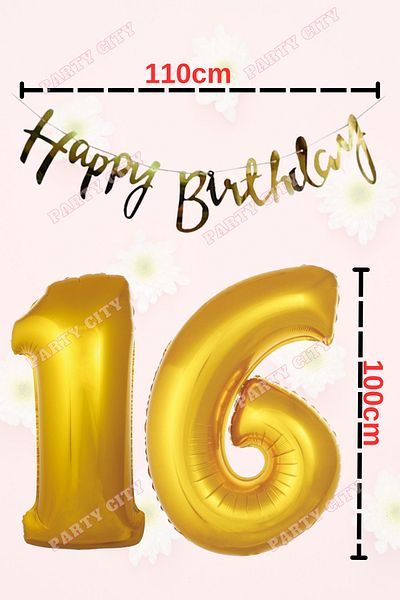 Party City Μίνι σετ 16 ετών Happy Birthday