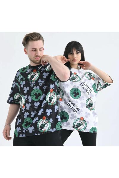 MFC SHOP تيشيرت بوسطن سلتيك كبير الحجم للجنسين