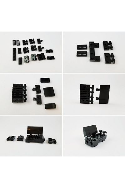 LEGO Original Accessory Moc Custom Minifigure City City Modular Building Building Black Park Bench Seat