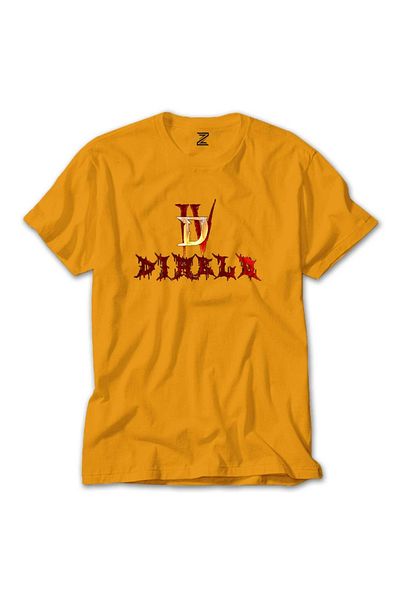Z zepplin Κίτρινο T-shirt με λογότυπο και κείμενο Diablo Iv