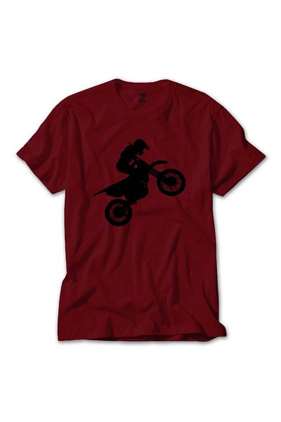 Z zepplin Κόκκινο T-shirt Motocross Silhouette