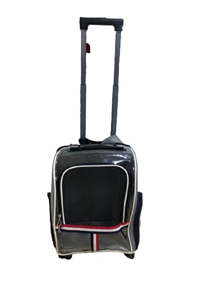 Mixpet Kedi Köpek Şeffaf Çekçekli Valiz Gri