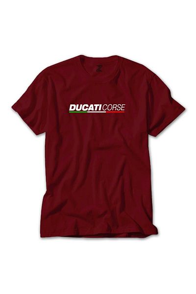 Z zepplin Tricou roșu cu text Ducati Corse