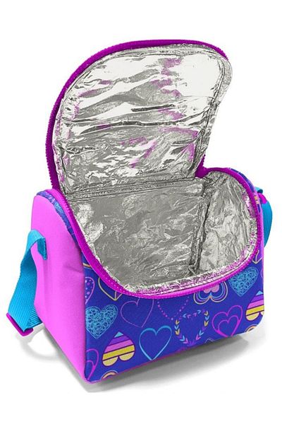 Coral High Girl's Pink Lavender Heart School Lunchbox - Thermo Insulated