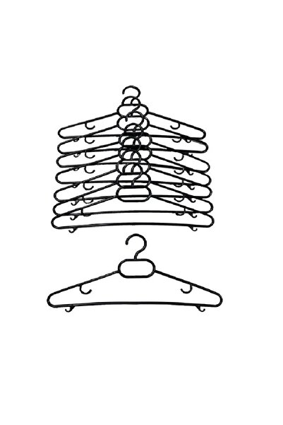 Olgun Home 6 Adet Siyah Plastik Elbise Askısı 6'lı Set