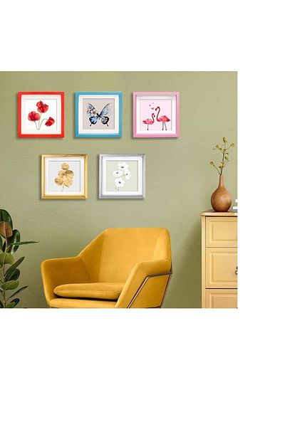 Senden Hediye Disconnect Square Frame with Adhesive Tape 21X21 Colored 3 Pack