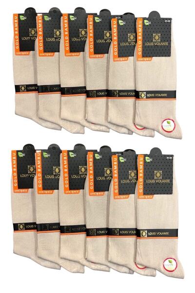 Louis Volante Erkek Bambu Dikişsiz Yazlık Soket Çorap 12 Çift