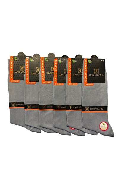 Louis Volante Erkek Bambu Dikişsiz Yazlık Soket Çorap 6 Çift