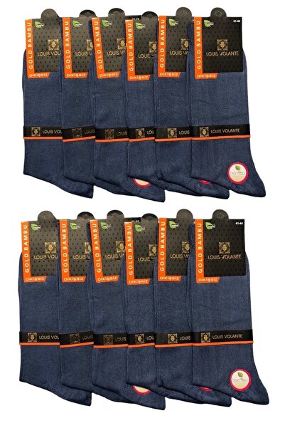 Louis Volante Erkek Bambu Dikişsiz Yazlık Soket Çorap 12 Çift