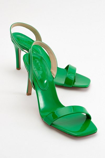 LuviShoes Sims grüne Lackleder-Damenschuhe mit Absatz