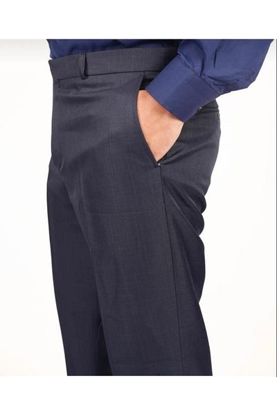 FATELLA Men's Dad Solid Color Comfortable Fit High Waist Classic Fabric Trousers