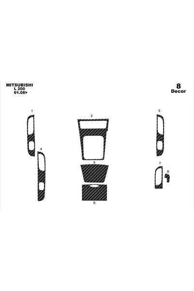 meriç cockpit design ميريتش ®   ميتسوبيشي L200 توربيدو امامي كربون 8 قطع 2009...