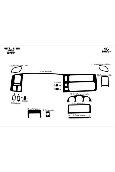meriç cockpit design ميريتش ®   ميتسوبيشي L200 توربيدو أمامي مطلي أسود لامع 1...