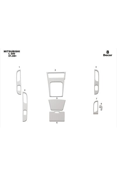 meriç cockpit design ميريتش ®   ميتسوبيشي L200 توربيدو امامي مطلي الومنيوم 8 قطع 2009-2014