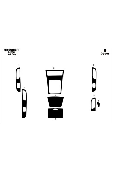 meriç cockpit design ميريتش ®   ميتسوبيشي L200 توربيدو أمامي مطلي أسود لامع 8...