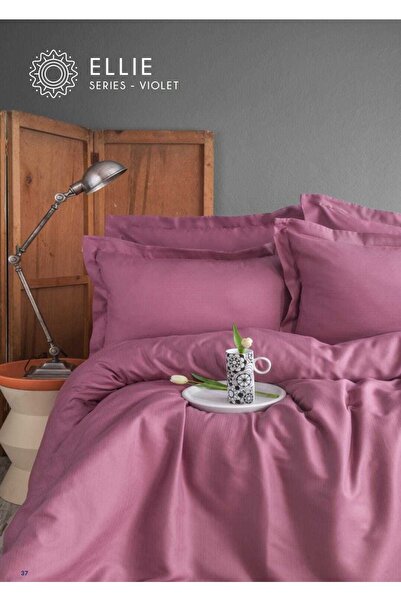 Apricitas HOME Двоспальний сатиновий підодіяльник Ellie Violet з 100% бамбуко...